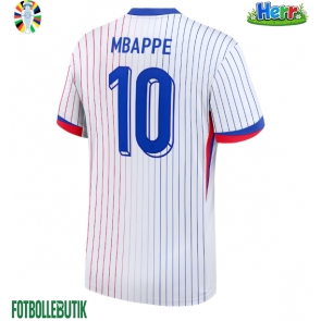 Frankrike Kylian Mbappe #10 Bortatröja EM 2024 Kortärmad